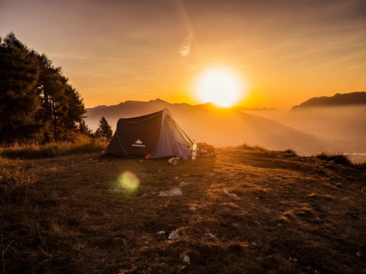 Camping under stars